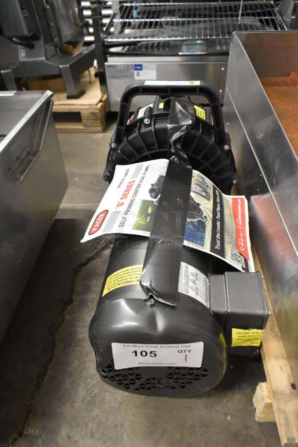 BRAND NEW Pacer Pumps S Series SE2EL-D2.0C 2" Self-Priming Pump, 110 GPM, scratch and dent condition, visible labels indicate model and caution.