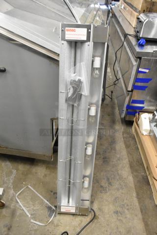 Brand new ServIt 2025 model 423SW48TLCPA, 48" lighted strip warmer, scratch and dent condition, 120V, single toggle.