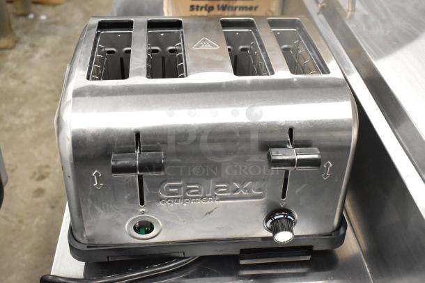 Brand new Galaxy MDT4 light-duty commercial toaster, 4-slice, 1 1/2" slots, 120V, scratch and dent condition.