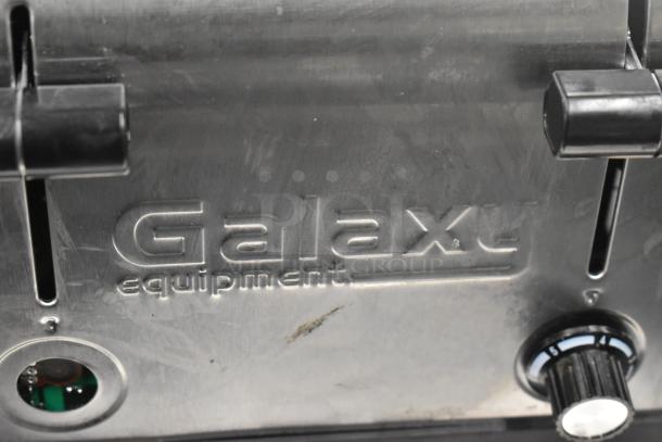 Brand new Galaxy MDT4 toaster, 4-slice, 1 1/2" slots, 120V. Light-duty model with visible logo. Minor scratches.