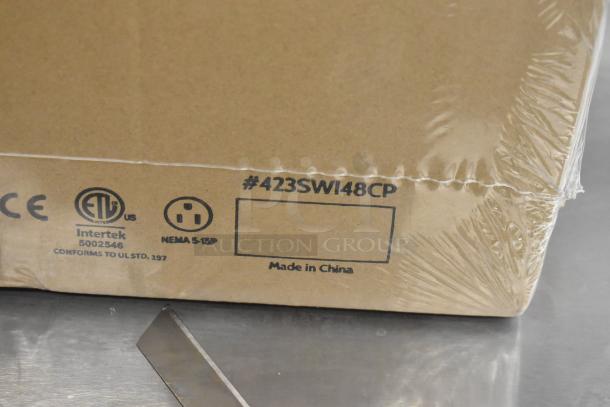 BRAND NEW ServIt 423SWI48CP Stainless Steel 48" Strip Warmer, 120V, 1 Phase, in original sealed box with labels.