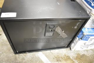 Brand new 360 Office 700 Key Cabinet Safe, 23"x13"x29.75", black steel, electronic keypad, minor scratches, wall mountable.