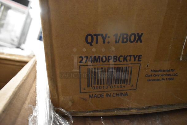 Cardboard box showing barcode, quantity, and manufacturer details. Marked "Made in China" for Clark Core Services, Lancaster, PA.