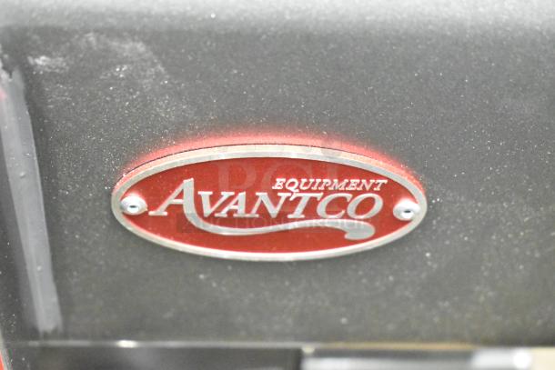 Avantco 177MX10H mixer logo on equipment. Brand new, scratch and dent. Includes 10 qt bowl, guard, and whisk. 120V, 1 phase.
