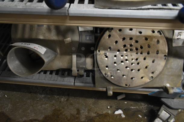 12 various blades for Pelican Head Slicer, including grating and slicing blades; visible tags indicating lot numbers.