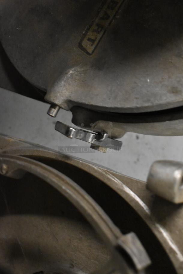 2 Pelican Heads with slicing blade and frame; one missing front piece and blade. Auction deal: 2 times your bid.