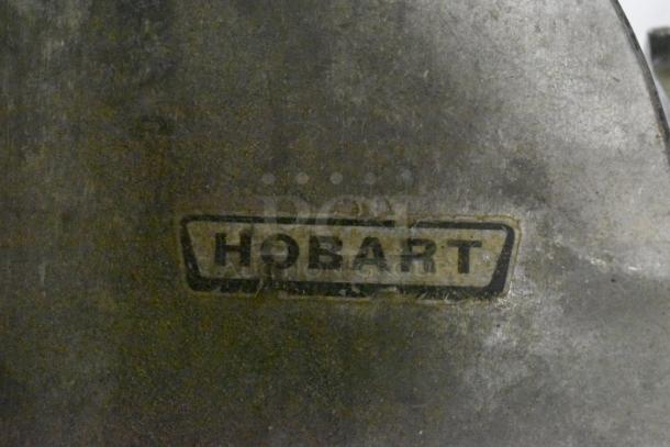 Vintage Hobart pelican head, industrial slicing blade, partial frame. Missing front piece and blade. Worn condition.