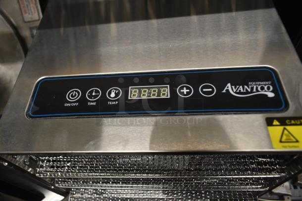 Stainless steel Avantco 177LT06A 6-tray food dehydrator with glass door, 120V, only works on highest setting, scratch and dent condition.
