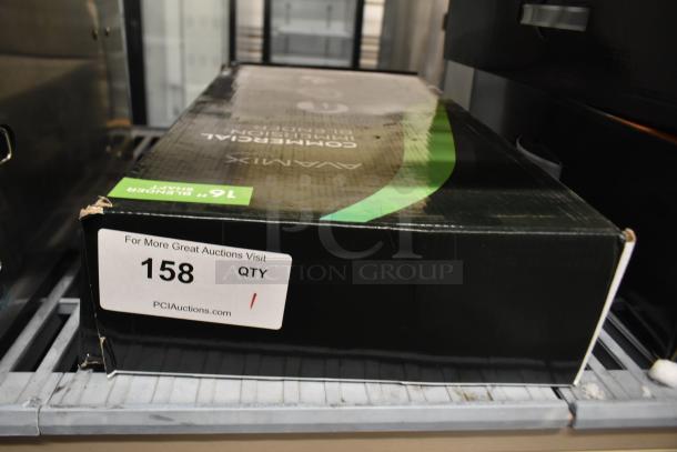 Brand new AvaMix 2024 immersion blender in box, 16" medium-duty, 3/4 hp, variable speed. Scratch and dent condition. Tested.