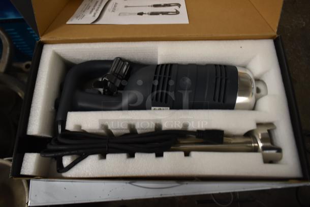 Brand new AvaMix 928IBHD18 18" heavy-duty immersion blender in box. Variable speed, 1 1/4 hp, 120V, tested.