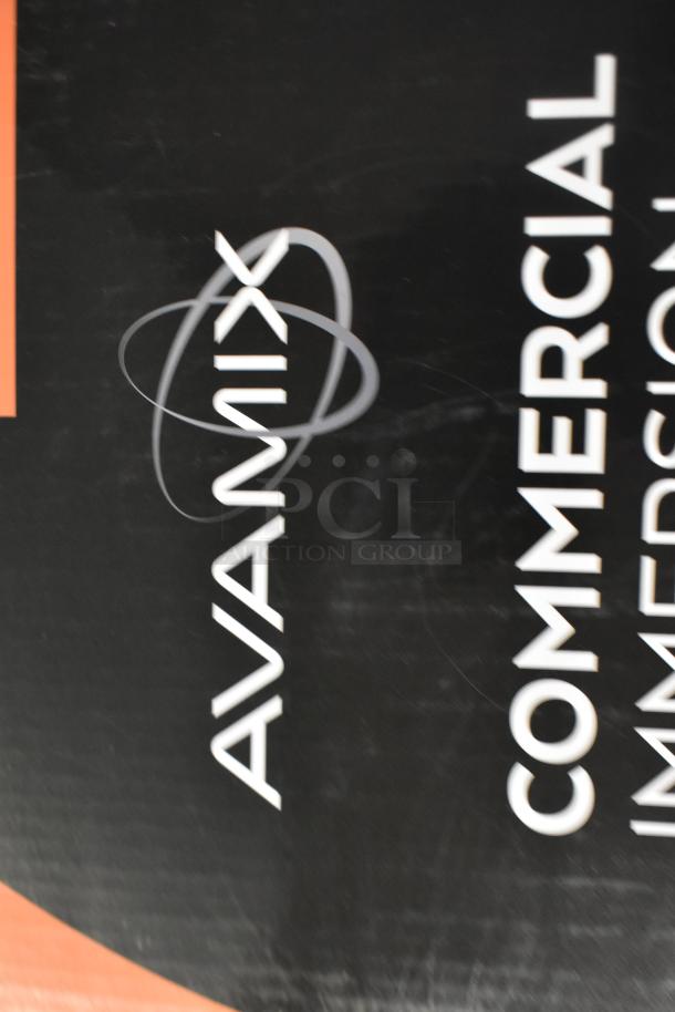 AvaMix 928IBHD18 18" heavy-duty immersion blender, new, scratch and dent condition, 1 1/4 hp, 120 volts, tested and working.