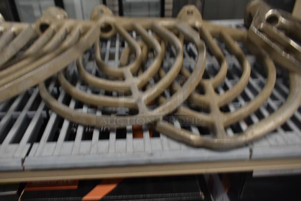 Nine paddle attachments for Hobart mixer, metal construction, slightly worn condition, multiple use.