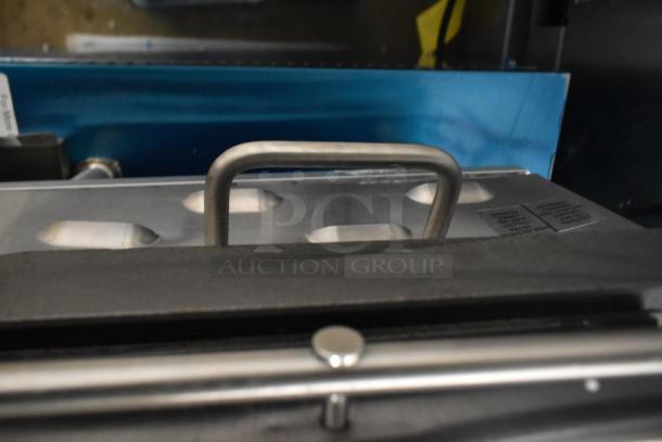 Brand new Star GX20IG commercial sandwich grill, dual 10" x 10" grooved cast iron plates, 208/240V, 1 phase.