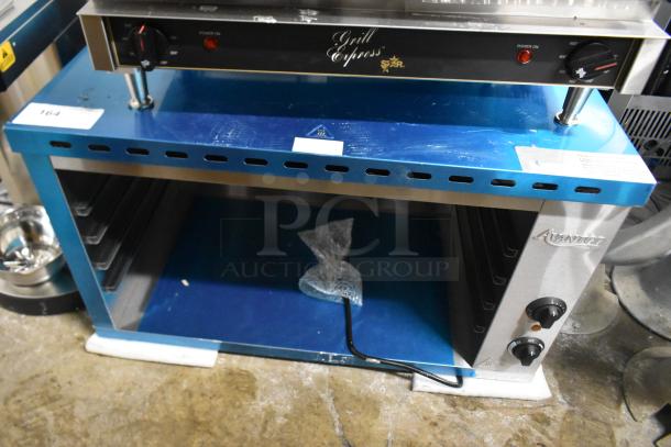 Brand new Avantco 177CHSME32M stainless steel electric countertop 32" cheese melter. Features steel racks, 208/240V. Scratch and dent condition.