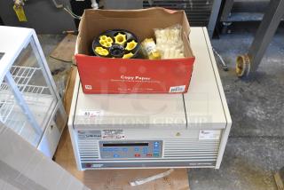 Beckman Coulter Allegra 25R Centrifuge with TA-10-250 Rotor and 356966 Adapters, used, with visible labels and control panel.