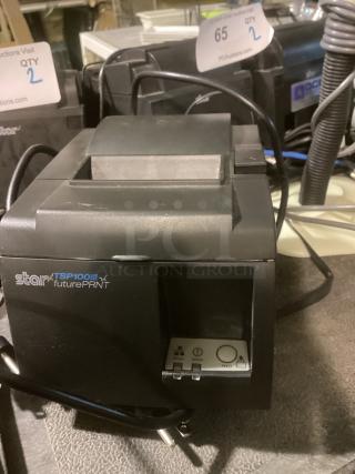 Star TSP100iii Future Print POS printer, model #TSP 100, black, with control panel and wiring, Qty 2 for auction.
