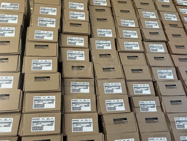 Sylvania 8' fluorescent light bulbs, 10 cases, factory-sealed boxes with product labels, ideal for bulk purchase.