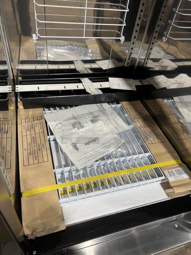 Blue Air BSF23HC commercial stainless steel freezer, new condition, single door, bottom mount, with poly coated rack, on casters.