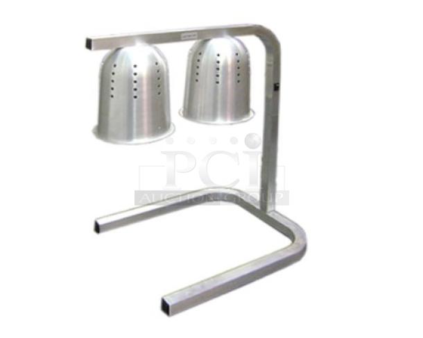 Brand new Blue Air BWL500 heat lamp, stainless steel, high polish, with dual shatter-proof infrared bulbs, countertop model.