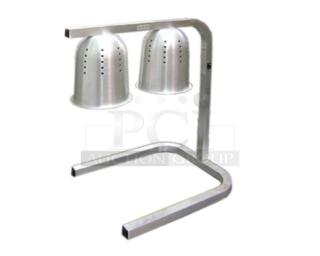 Brand new Blue Air BWL500 heat lamp, stainless steel, high polish, with dual shatter-proof infrared bulbs, countertop model.