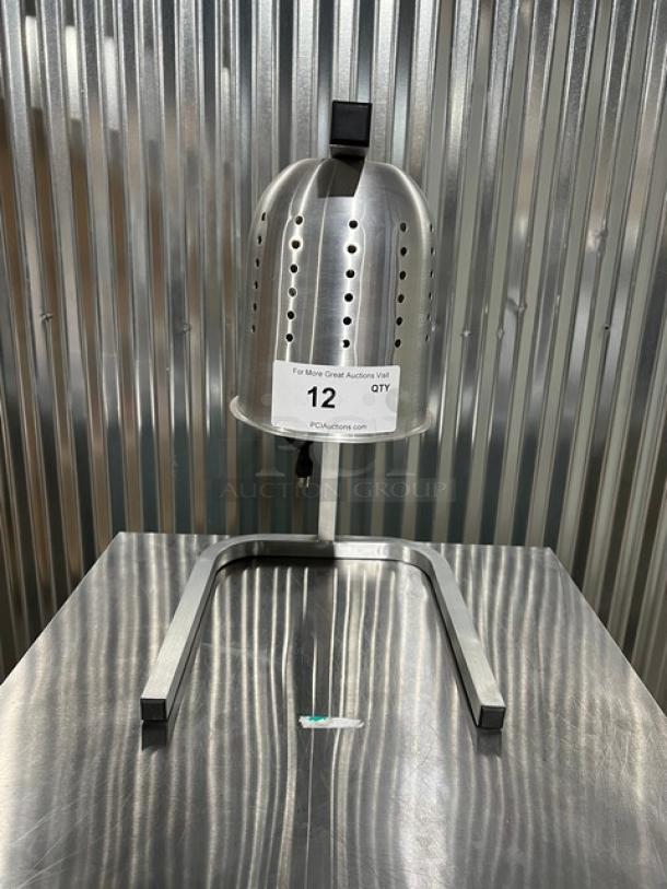 Blue Air BWL500 countertop food warming heat lamp, stainless steel, dual shatter-proof bulbs, high polish finish, 120V.