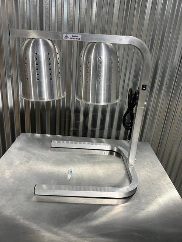 Blue Air BWL500 Food Warming Heat Lamp, stainless steel, dual infrared bulbs, 120V, countertop model, high polish finish.