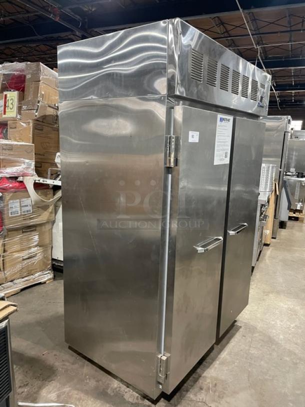 Master-Bilt IHC-48 stainless steel two-door ice cream hardening/holding cabinet. New, scratch-and-dent condition. Model: IHC-48.