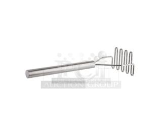 Brand new TableCraft Commercial 18" stainless steel potato masher, model 7418. Square face, handheld design.