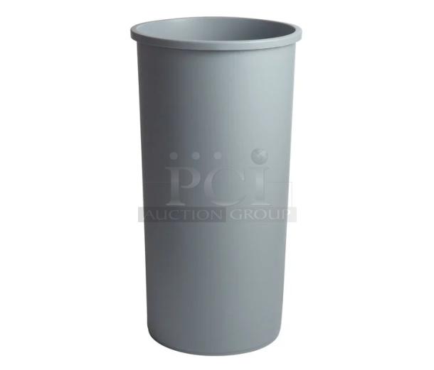 Brand new Rubbermaid Untouchable Series gray wastebasket, model 3546, 88 qt./22 gal. capacity. Commercial use.