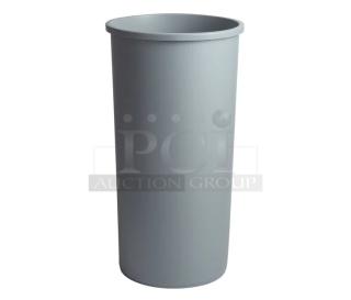 Brand new Rubbermaid Untouchable Series gray wastebasket, model 3546, 88 qt./22 gal. capacity. Commercial use.