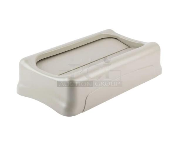 Rubbermaid Slim Jim beige swing-top lid for 23 Gal. trash can, model FG267360BEIG. Brand new, commercial use.