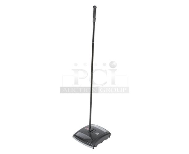 Brand new Rubbermaid Executive Series Low Profile Brushless-Blade Floor Sweeper, Model 421588, black, 9.5" wide.