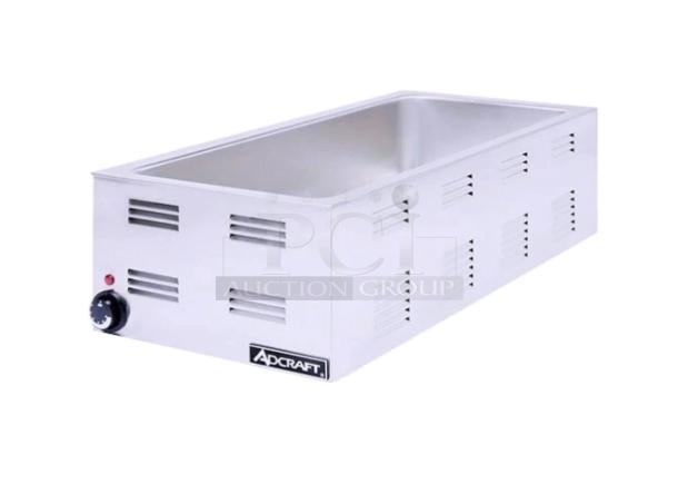 Adcraft FW1500W stainless steel countertop single well food warmer, brand new, electric powered, model SN: 2022770100623.