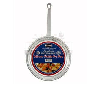 Winco Majestic Collection 14" round fry pan, model AFP-14S, new. Commercial aluminum, satin finish, NSF certified.