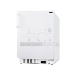 Brand new Summit ALR46W 20" wide white undercounter refrigerator. Single door, ADA compliant, 115V, digital display.