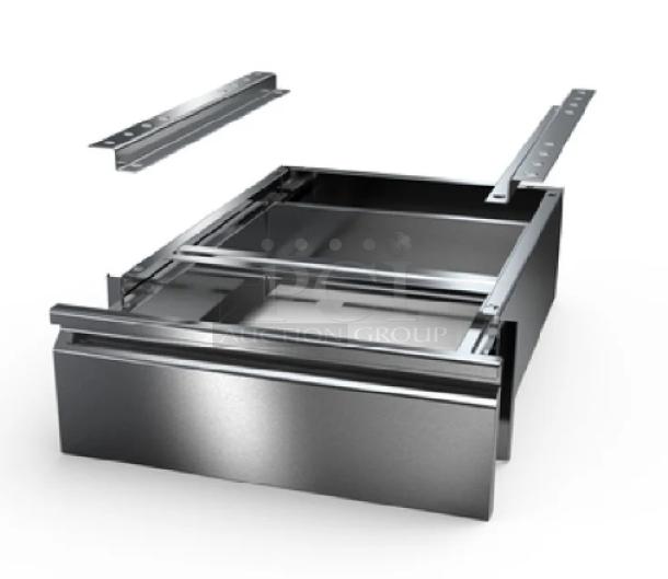 NBR TDR2020L stainless steel self-closing drawer assembly with lock and key, brand new. Commercial use.