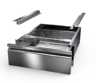 NBR TDR2020L stainless steel self-closing drawer assembly with lock and key, brand new. Commercial use.