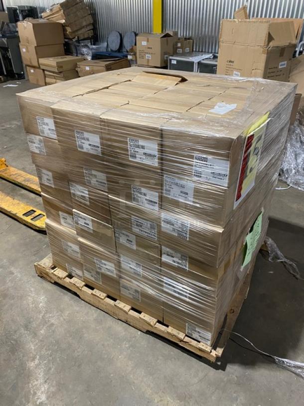 Pallet of Carlisle 4305203 Tritan BPA-Free 10 oz. stackable mugs, brand new, 120 cases, 12 mugs per case, boxed and wrapped.