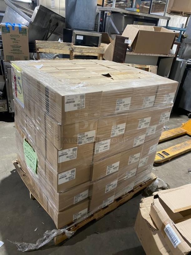 Brand new pallet of Carlisle 10 oz. Tritan plastic mugs; Model 4305203; 12 per case; 120 cases; stackable design.