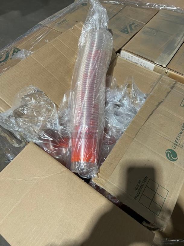 BRAND NEW! MIXED PALLET! Fabri-Kal Greenware Series Commercial Clear 16/18 Oz. Cold Drink Cup! 1,000 Per Case! Model: GC16STP! With Verterra Commercial Balsa Wooden/Rice Paper Finished Fixed-Sided To-Go Tray! 100 Per Case! Model: RA-TG-DE-07D! With Brite Vision Commercial White Belcampo Organic Pasture-Raised Grass-Fed Unpasteurized Bone Broth Style Hot Cup Sleeve! 1,200 Per Case! Model: C-BONE-BRTH-0818! & MORE! 19X Your Bid! - Image 6 of 9