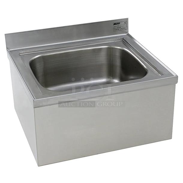 Eagle Group F1916-X commercial stainless steel mop sink with backsplash, brand new condition, floor mount.