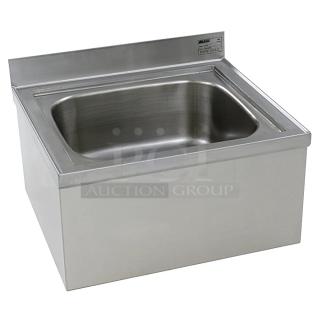 Eagle Group F1916-X commercial stainless steel mop sink with backsplash, brand new condition, floor mount.