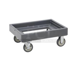 Brand new Cambro Camdolly CD300615, charcoal gray, heavy-duty pan/food carrier, 350 lb. capacity, on casters.