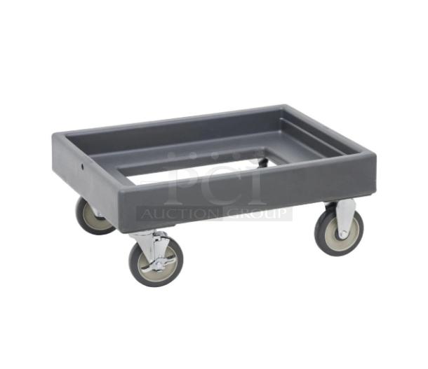 Brand new Cambro Camdolly CD300615, charcoal gray, heavy-duty pan carrier with 350 lb capacity on casters.