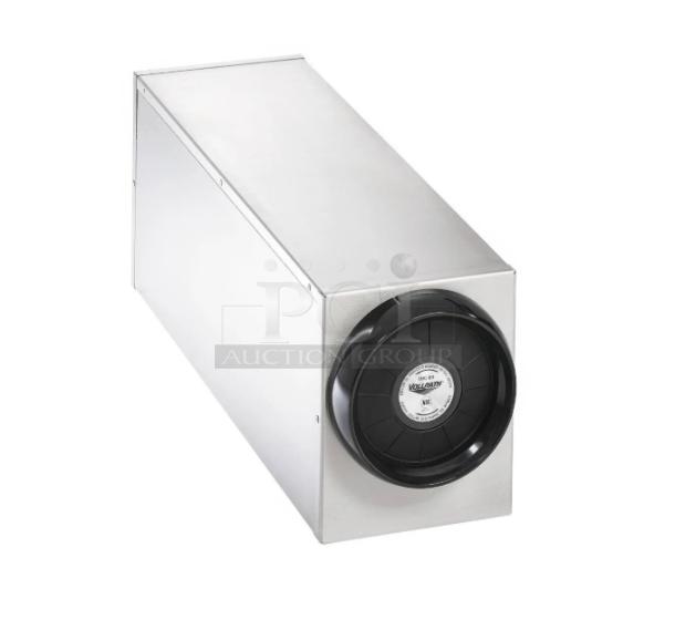 Brand new Vollrath Commercial Stainless Steel Cup Dispenser, Model 58821A, single-slot, countertop design.