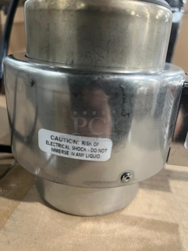 Steelite/Vollrath Model 46060 coffee chafer urn with black coating and polished accents. Features caution label for electrical safety.