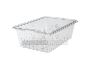 Brand New Cambro Camwear 18"x26" clear polycarbonate perforated colander, model 1826CLRCW135, 5" deep.