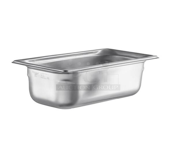 Brand new Vollrath Super Pan 3 Series, stainless steel, 1/3-size, 4" deep, anti-jam model 90342 steamtable pan.