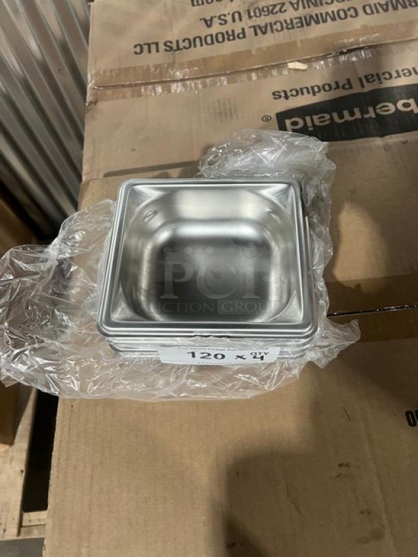 BRAND NEW Vollrath Super Pan 3 Series Stainless Steel 1/6-Size 2.5" Deep Anti-Jam Pan, Model 90622, shown in original packaging.