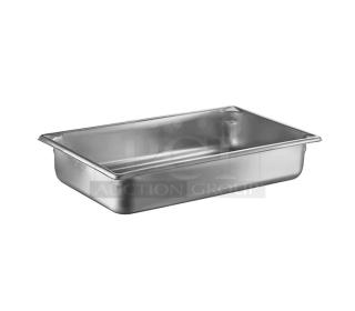 Brand new Vollrath Super Pan V Series stainless steel steam table pan, model 30042, 4" deep, anti-jam design.